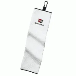 WILSON STAFF TRI-FOLD MICROFIBRE GOLF TOWEL / WHITE
