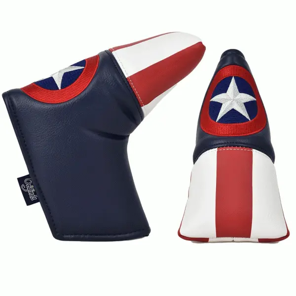 PRG ORIGINAL PREMIUM BLADED GOLF PUTTER HEADCOVER / LTD EDITION / CAPTAIN AMERICA 3 PRG ORIGINAL PREMIUM BLADED GOLF PUTTER HEADCOVER / LTD EDITION / CAPTAIN AMERICA