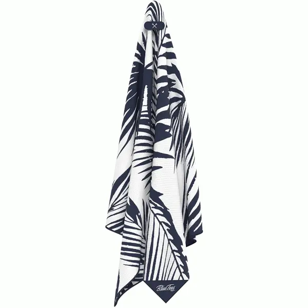 BLUE TEES UTILITY GOLF TOWEL – NAVY PALM 3 BLUE TEES UTILITY GOLF TOWEL – NAVY PALM