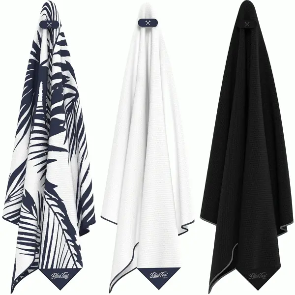 BLUE TEES UTILITY GOLF TOWEL – NAVY PALM 7 BLUE TEES UTILITY GOLF TOWEL – NAVY PALM - Image 5