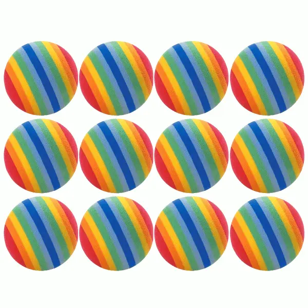 MASTERS GOLF FOAM PRACTICE BALLS X 12 – RAINBOW 3 MASTERS GOLF FOAM PRACTICE BALLS X 12 – RAINBOW