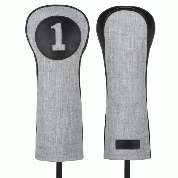 TITLEIST HEATHER & LEATHER GOLF HEADCOVERS 4 TITLEIST HEATHER & LEATHER GOLF HEADCOVERS - Image 2