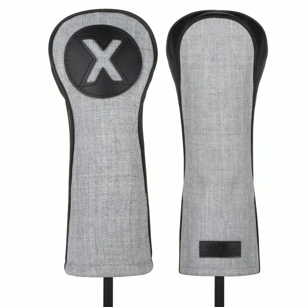 TITLEIST HEATHER & LEATHER GOLF HEADCOVERS 5 TITLEIST HEATHER & LEATHER GOLF HEADCOVERS - Image 3