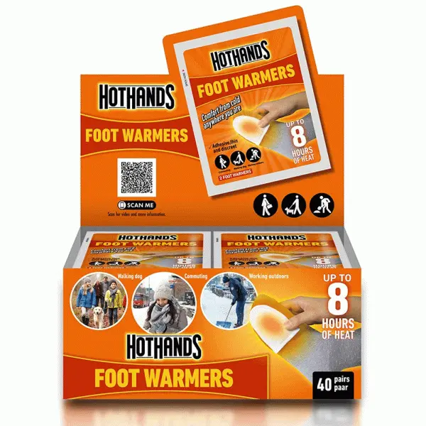 HOT HANDS FOOT WARMERS – MEGA BOX / X 40 PAIRS 3 HOT HANDS FOOT WARMERS – MEGA BOX / X 40 PAIRS