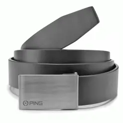 PING HUGHES LEATHER GOLF BELT – BLACK