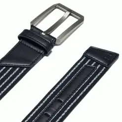 UNDER ARMOUR UA STRETCH LEATHER WEBBING GOLF BELT – BLACK