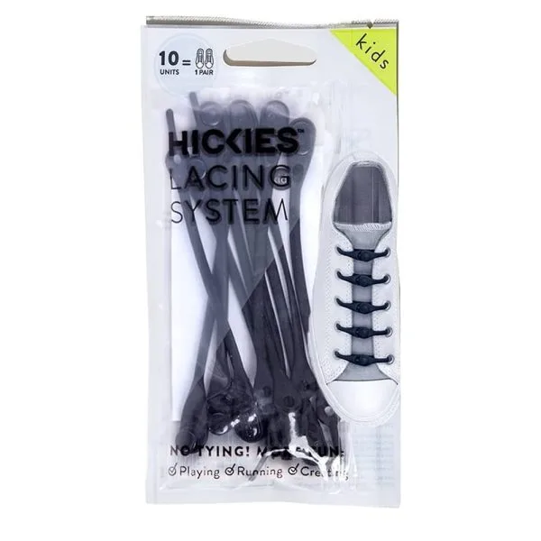 HICKIES 2.0 KIDS TIE-FREE LACES X10 / BLACK 3 HICKIES 2.0 KIDS TIE-FREE LACES X10 / BLACK