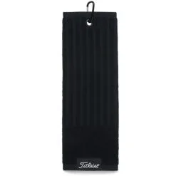 TITLEIST TRI-FOLD CART TOWEL – BLACK