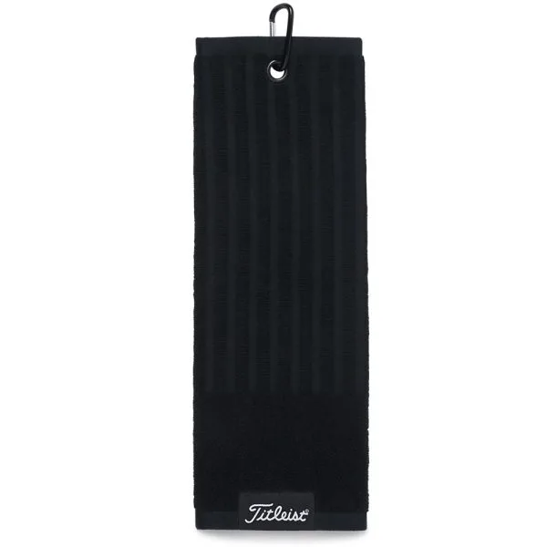 TITLEIST TRI-FOLD CART TOWEL – BLACK 3 TITLEIST TRI-FOLD CART TOWEL – BLACK