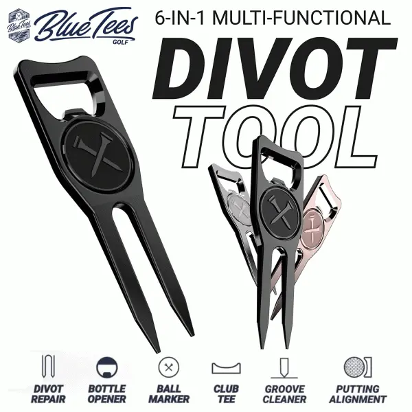 BLUE TEES 6 IN 1 DIVOT TOOL – SILVER 4 BLUE TEES 6 IN 1 DIVOT TOOL – SILVER - Image 2