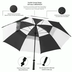 LONGRIDGE DELUXE 60” WINDPROOF DUAL CANNOPY GOLF UMBRELLA – NAVY -KingGolf Sales Store s l1600 30 600x600 12